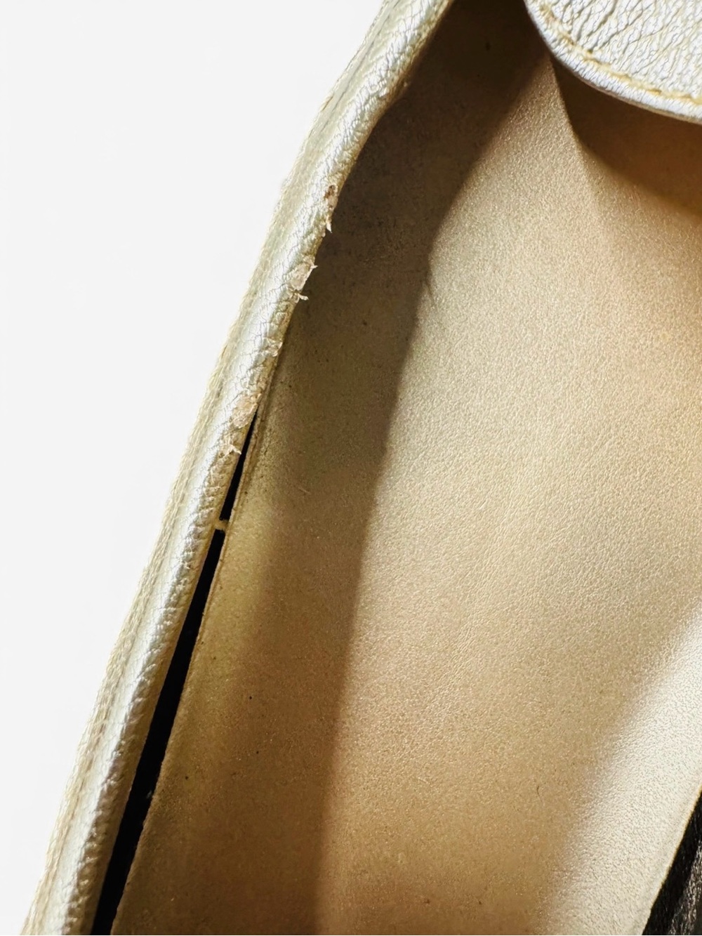 Ralph Lauren Metallic Gold Leather Ballet Loafers - Picture 7 of 11